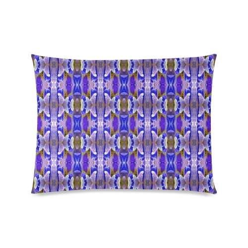 Blue White Abstract Flower Pattern Custom Picture Pillow Case 20"x26" (one side)