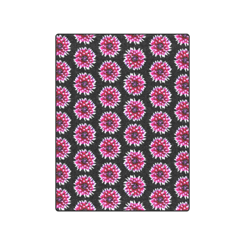 Dahlias Pattern in Pink, Red Blanket 50"x60"