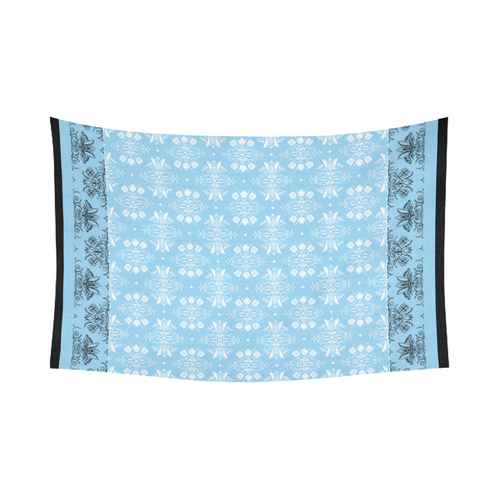 Wall Flower in Airy Blue Light by Aleta Cotton Linen Wall Tapestry 90"x 60"