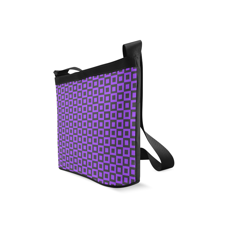 Purple and black squares Crossbody Bags (Model 1613)