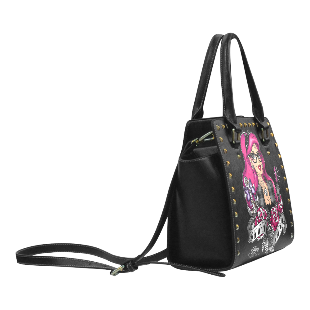 Stay True Studded Bag Rivet Shoulder Handbag (Model 1645)