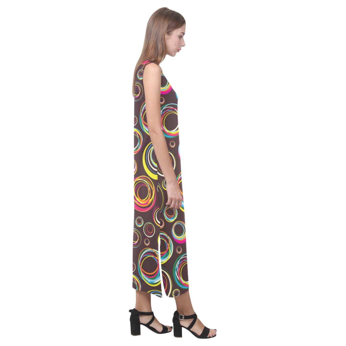 rubber bands Phaedra Sleeveless Open Fork Long Dress (Model D08)