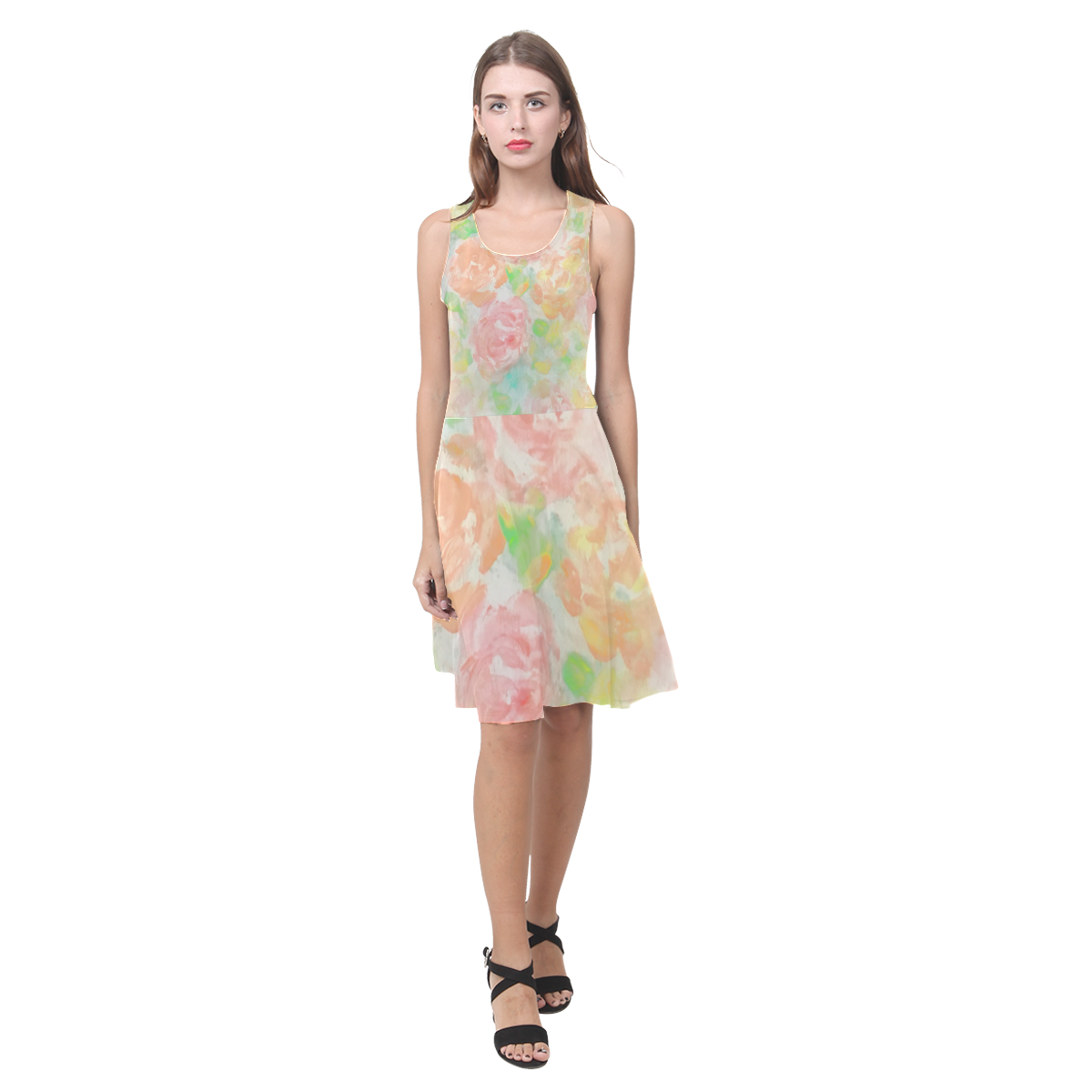 simple sexy summer roses Atalanta Casual Sundress(Model D04)