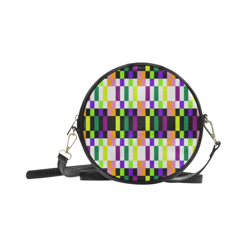 Colorful geometry Round Sling Bag (Model 1647)