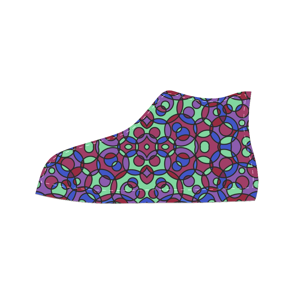 Kaleidoscope circles Men’s Classic High Top Canvas Shoes (Model 017)