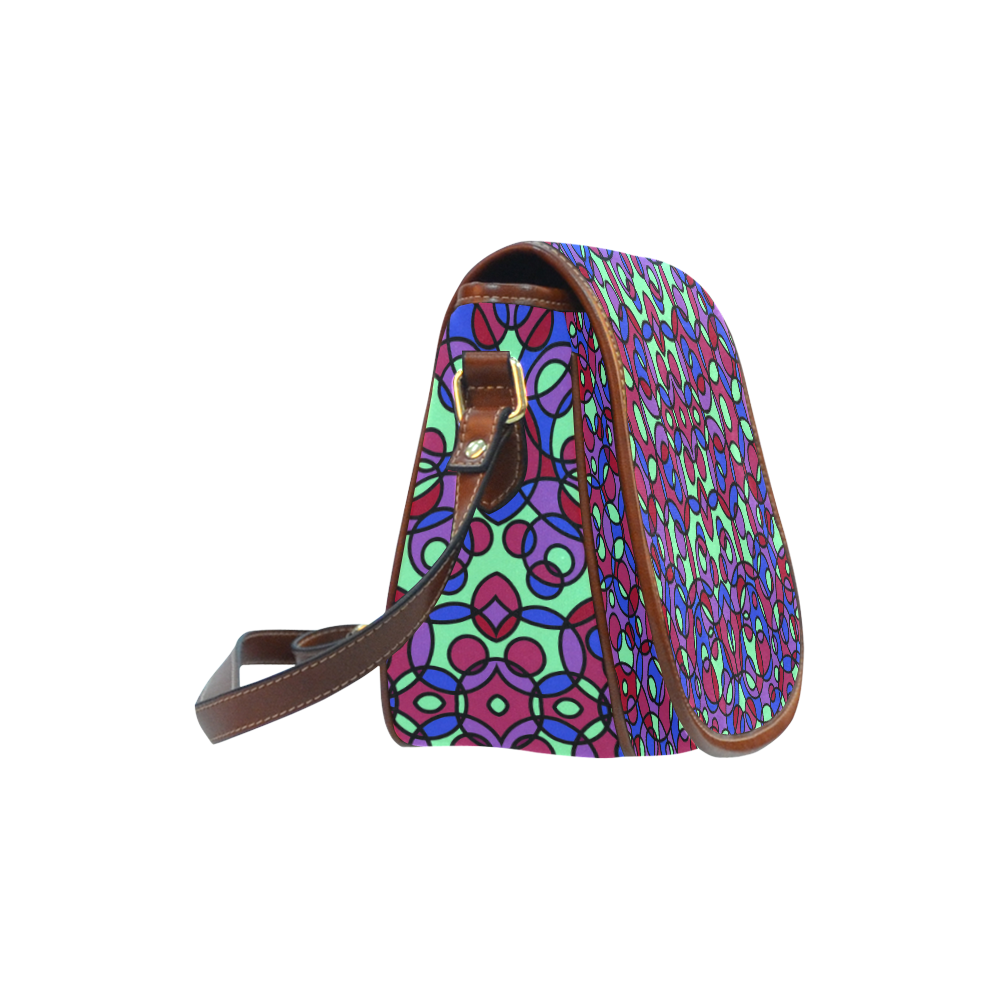 Kaleidoscope circles Saddle Bag/Small (Model 1649) Full Customization
