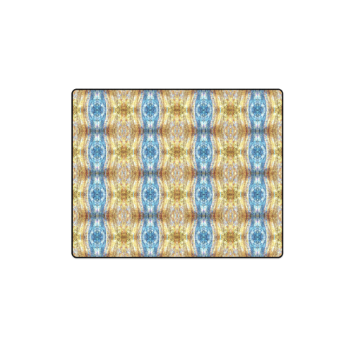Gold and Blue Elegant Pattern Blanket 40"x50"