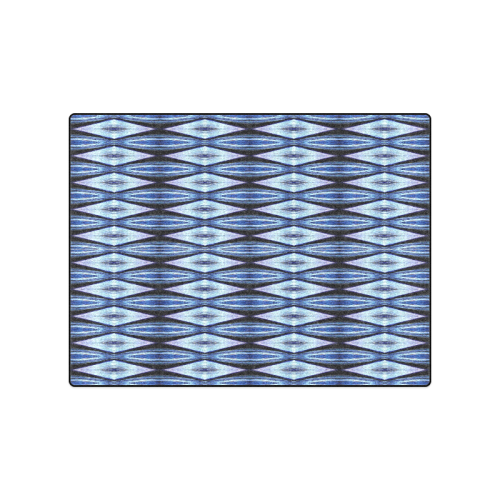 Blue White Diamond Pattern Blanket 50"x60"