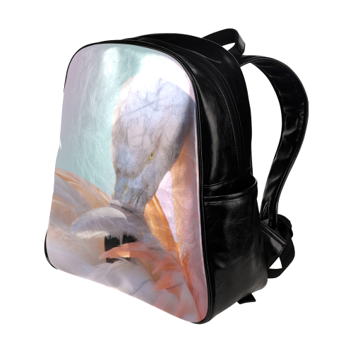 Flamingo Pink Mint Multi-Pockets Backpack (Model 1636)
