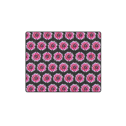 Dahlias Pattern in Pink, Red Blanket 40"x50"