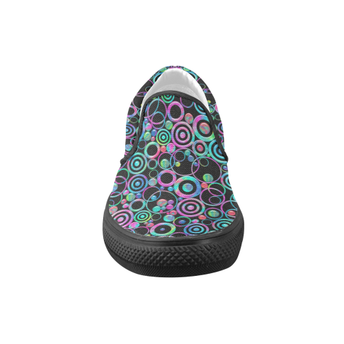 Psychedelic Circles and Targets by ArtformDesigns Women's Unusual Slip-on Canvas Shoes (Model 019)