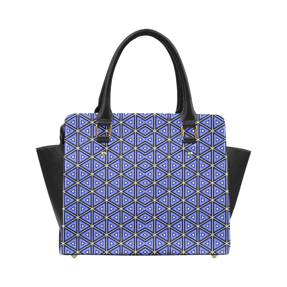 Techno blue triangles Classic Shoulder Handbag (Model 1653)