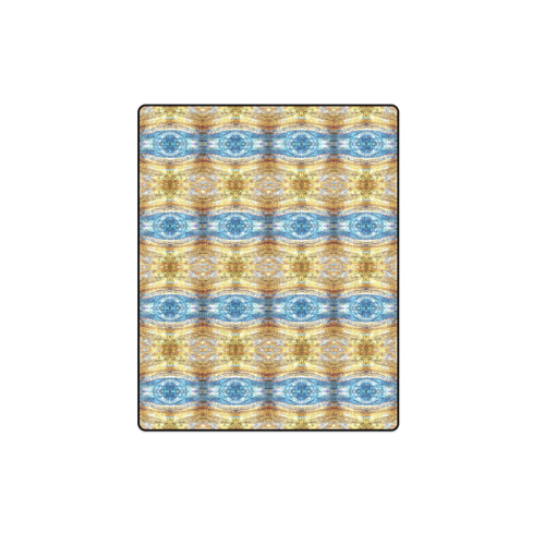 Gold and Blue Elegant Pattern Blanket 40"x50"