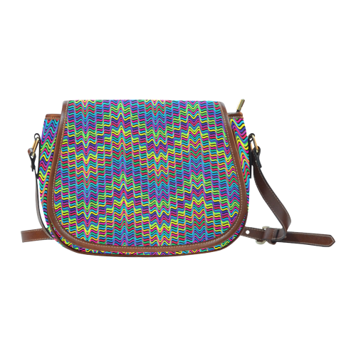 Crazy Neon Waves Saddle Bag/Large (Model 1649)