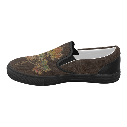 Leather-Look Thanksgiving Women's Slip-on Canvas Shoes (Model 019)