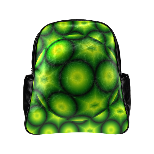 Quilt grun Lutossamen Multi-Pockets Backpack (Model 1636)