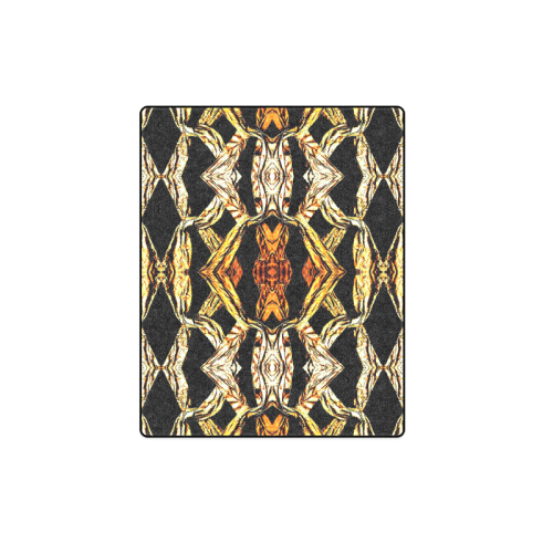Elegant Oriental Pattern Black Gold Blanket 40"x50"