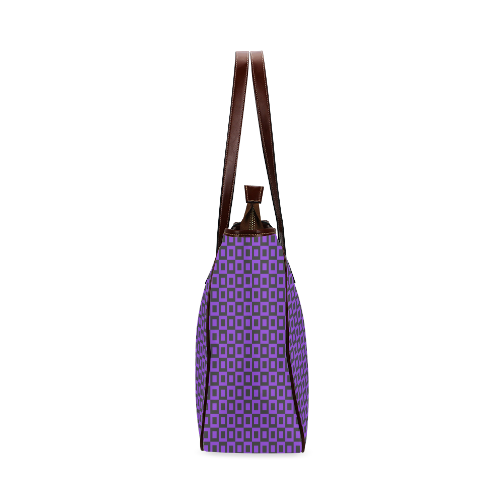 Purple and black squares Classic Tote Bag (Model 1644)