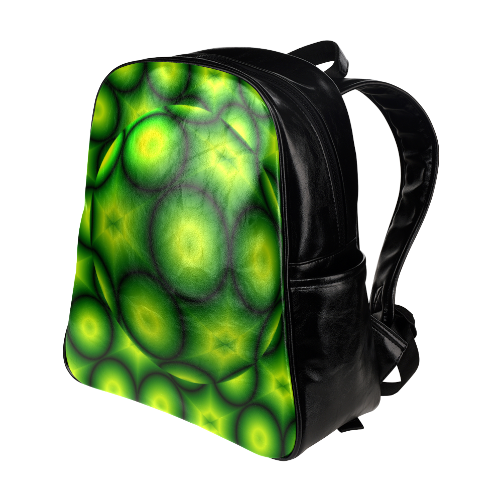 Quilt grun Lutossamen Multi-Pockets Backpack (Model 1636)