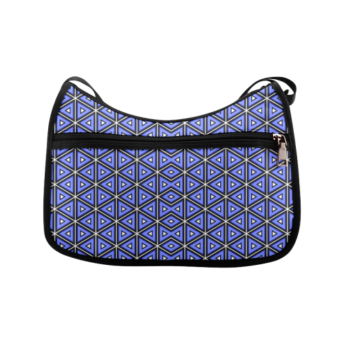 Techno blue triangles Crossbody Bags (Model 1616)