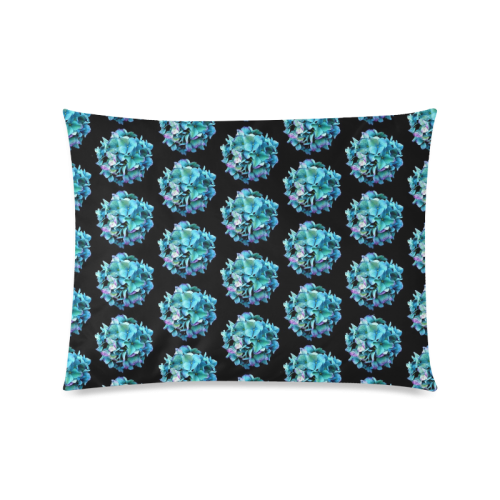 Green Blue Hydrangea Pattern Custom Picture Pillow Case 20"x26" (one side)