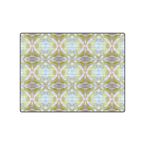 White Yellow  Pattern Blanket 50"x60"