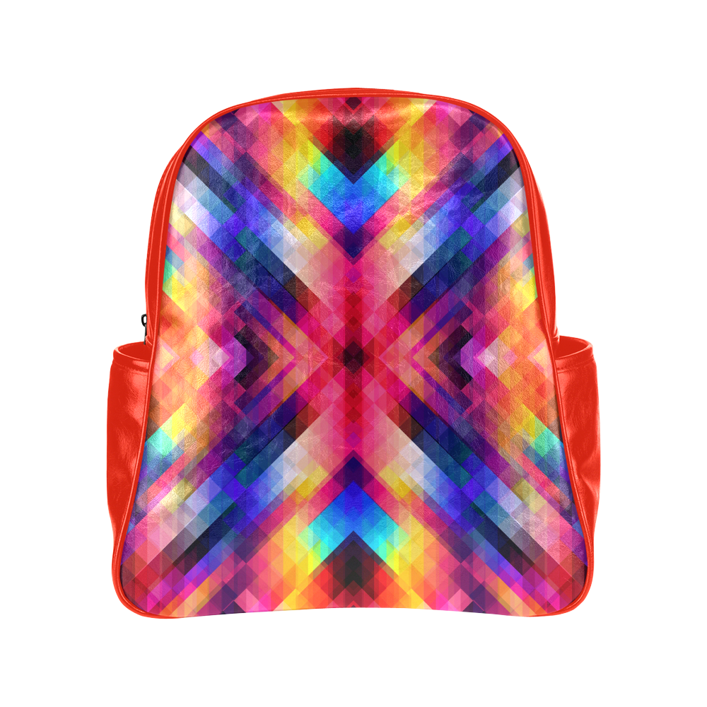 Psycho geometry Multi-Pockets Backpack (Model 1636)
