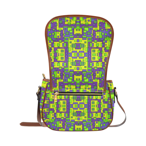 Overlap squares Saddle Bag/Small (Model 1649) Full Customization
