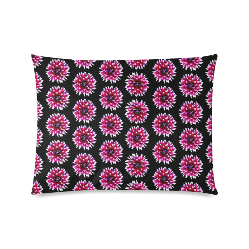 Dahlias Pattern in Pink, Red Custom Picture Pillow Case 20"x26" (one side)