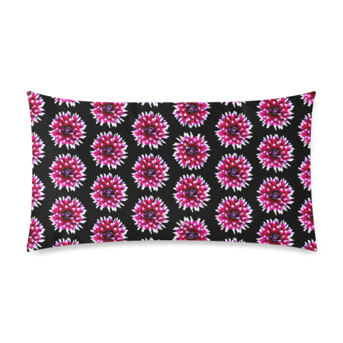 Dahlias Pattern in Pink, Red Custom Rectangle Pillow Case 20"x36" (one side)
