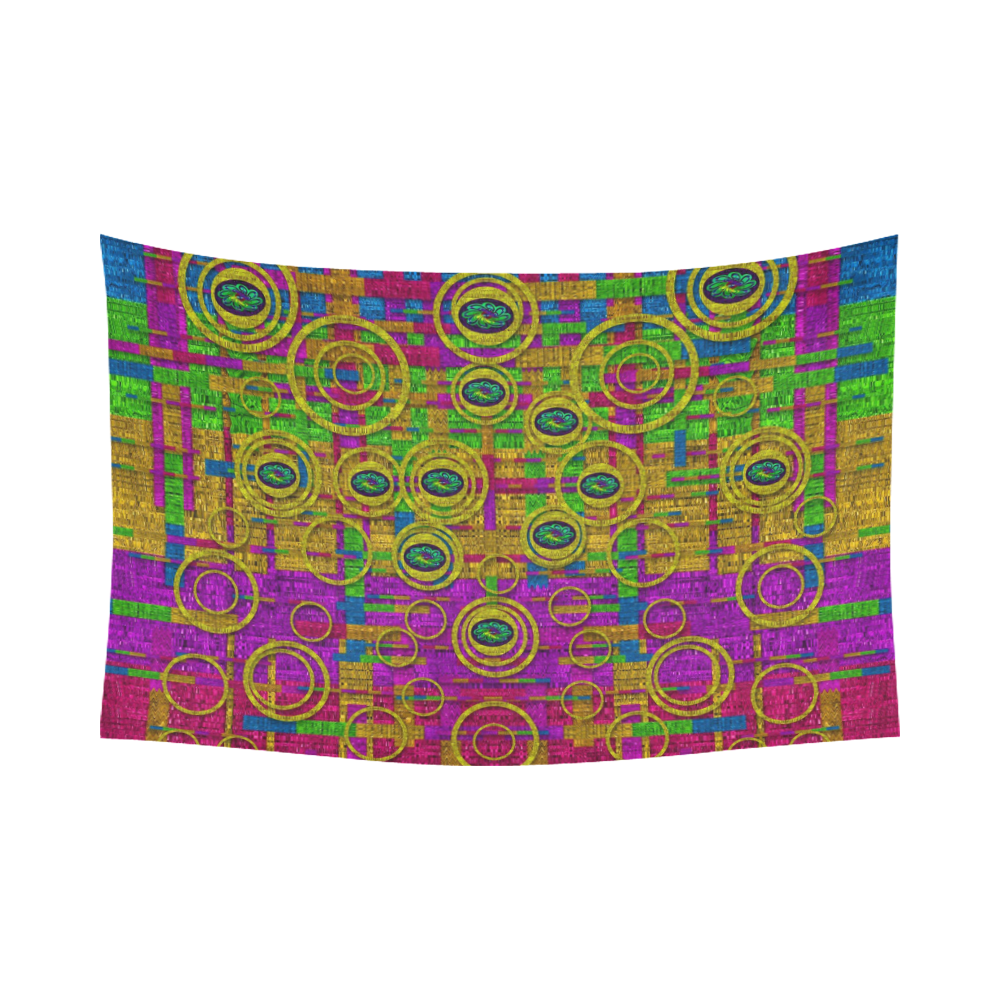Carpe Diem in rainbows Cotton Linen Wall Tapestry 90"x 60"