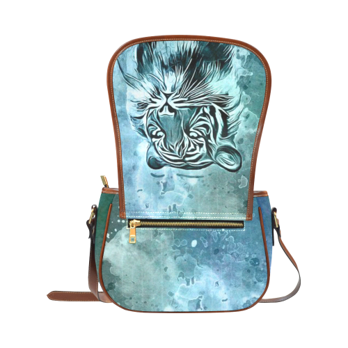 Watercolor Tiger Saddle Bag/Large (Model 1649)