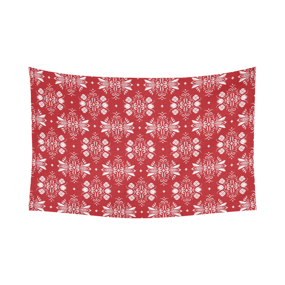 Wall Flower in Aurora Red Light by Aleta Cotton Linen Wall Tapestry 90"x 60"