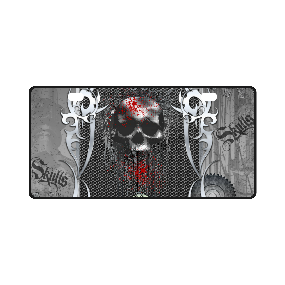 Awesome skull on metal design License Plate