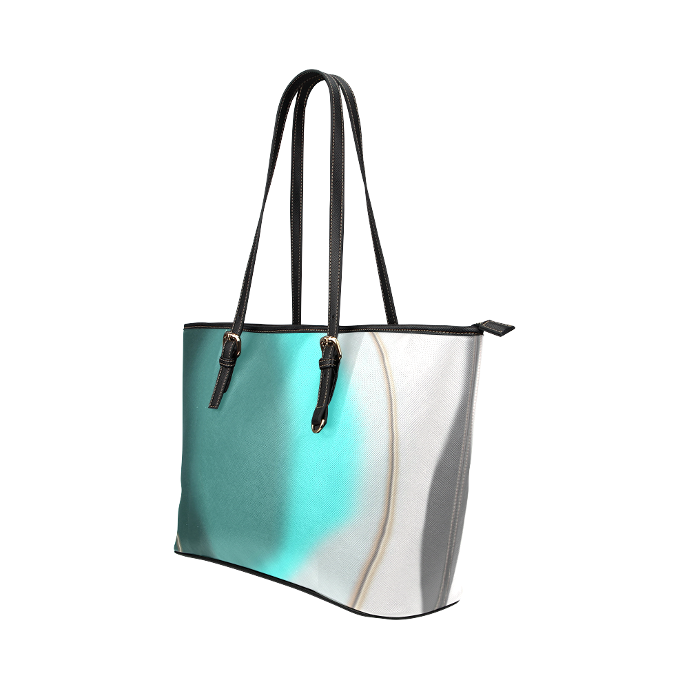 Abstract Leather Tote Bag/Large (Model 1651)