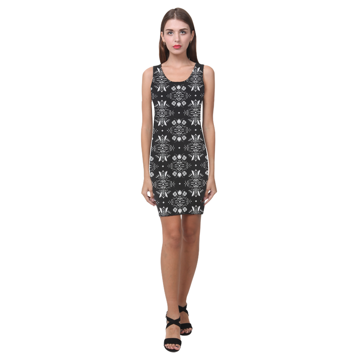 Wall Flower Black and White Drama by Aleta Medea Vest Dress (Model D06)