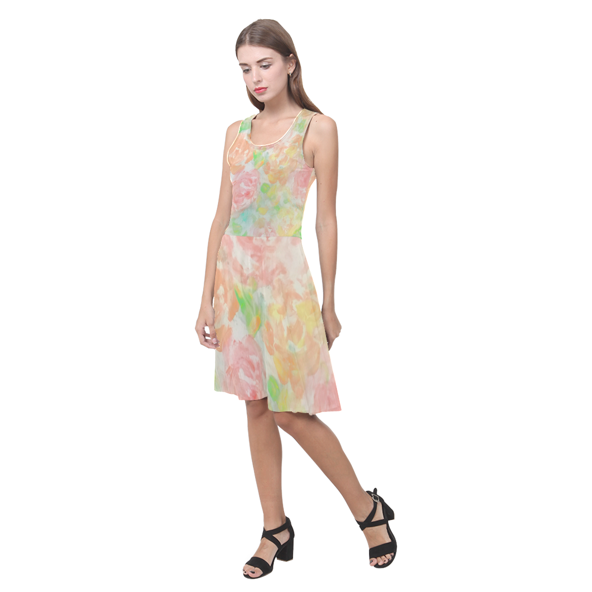 simple sexy summer roses Atalanta Casual Sundress(Model D04)