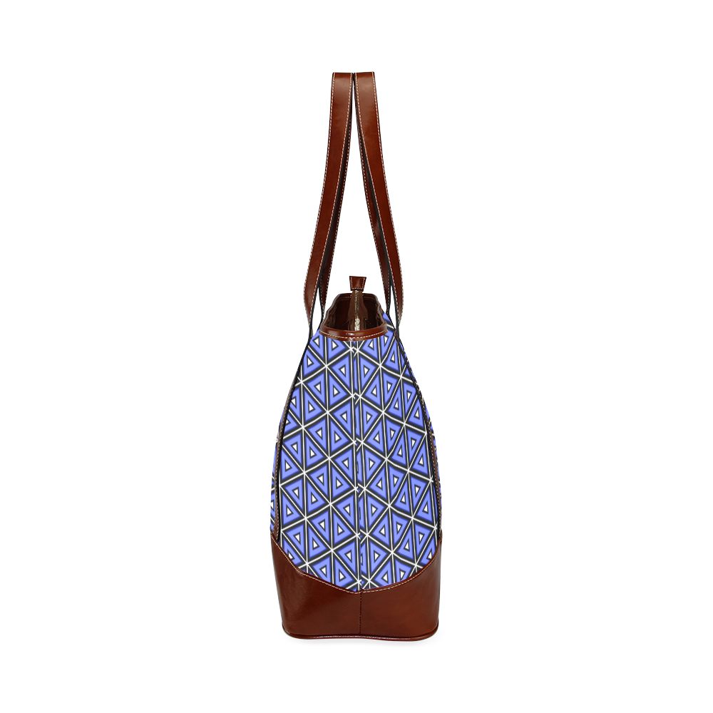 Techno blue triangles Tote Handbag (Model 1642)