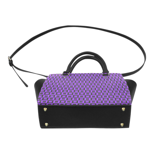 Purple and black squares Classic Shoulder Handbag (Model 1653)
