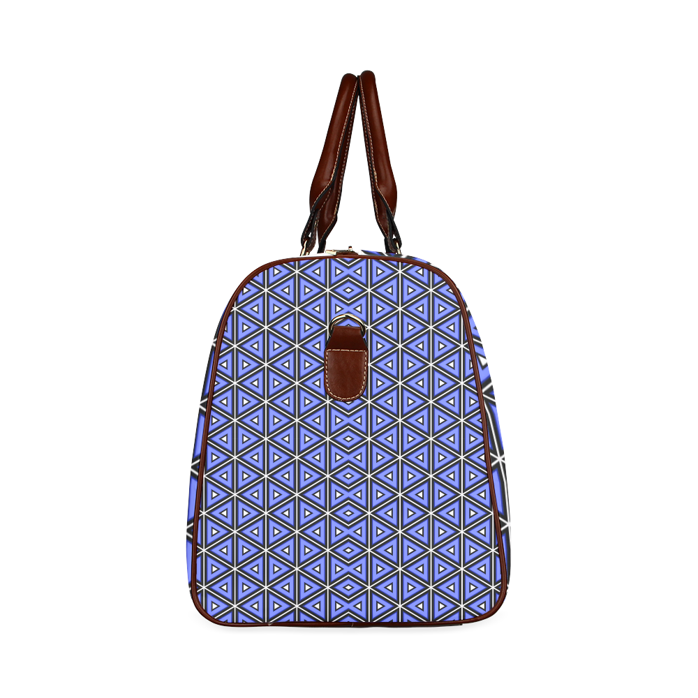 Techno blue triangles Waterproof Travel Bag/Small (Model 1639)