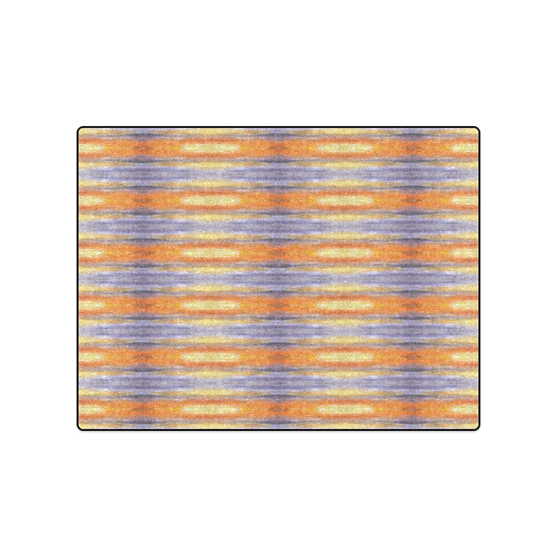 Gray Orange Stripes Pattern Blanket 50"x60"