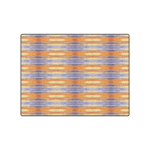 Gray Orange Stripes Pattern Blanket 50"x60"