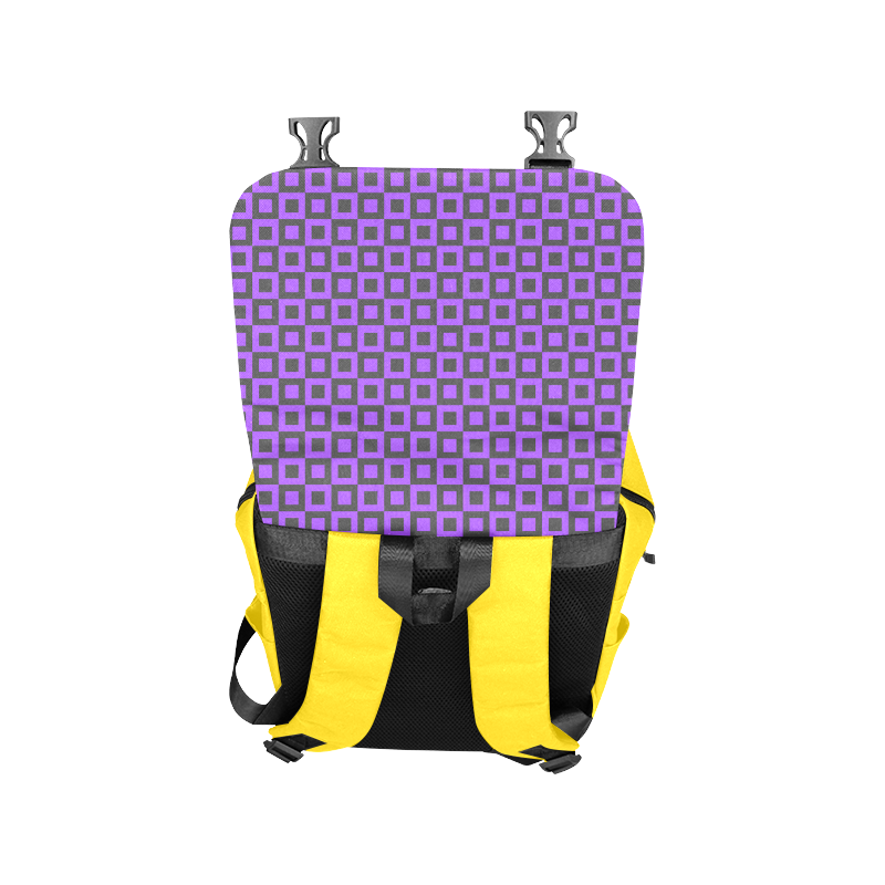 Purple and black squares Casual Shoulders Backpack (Model 1623)