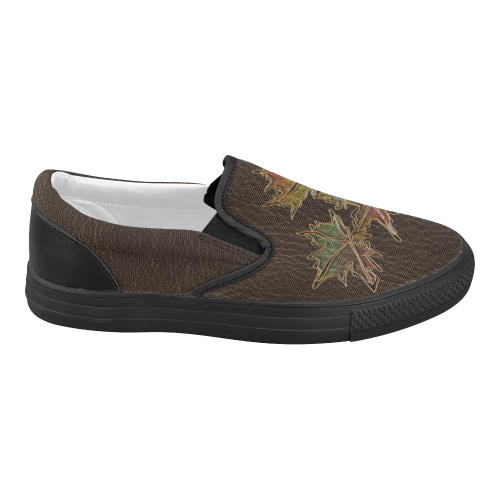 Leather-Look Thanksgiving Women's Slip-on Canvas Shoes (Model 019)