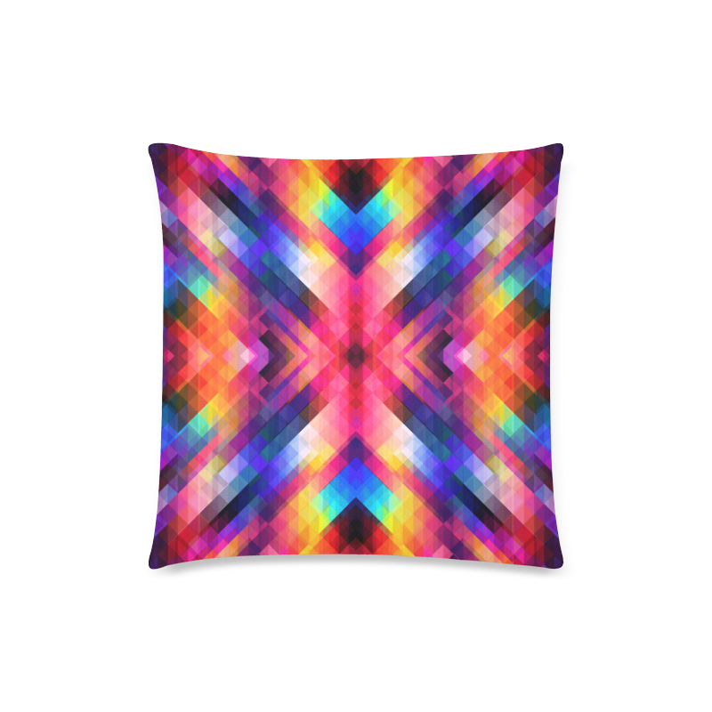 Psycho geometry Custom Zippered Pillow Case 18"x18"(Twin Sides)