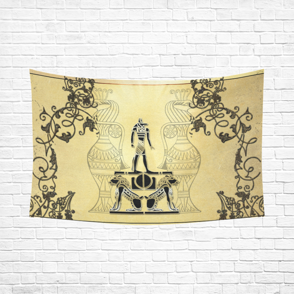 Anubis, the egypt god Cotton Linen Wall Tapestry 90"x 60"