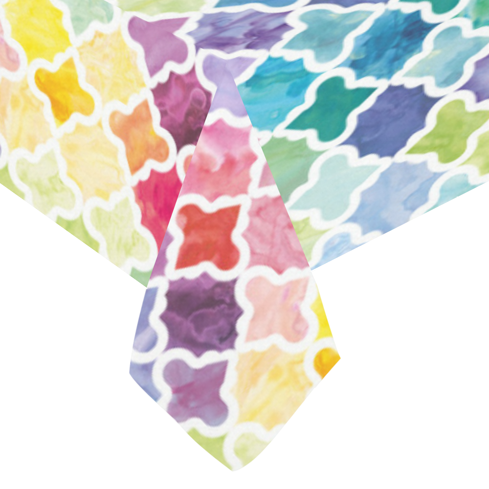watercolor pattern Cotton Linen Tablecloth 60"x 104"