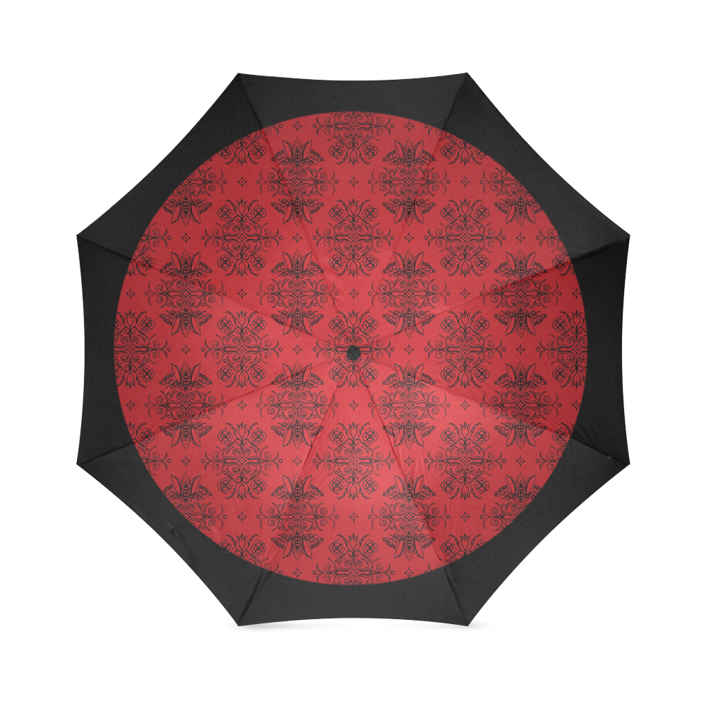 Wall Flower in Aurora Red by Aleta Foldable Umbrella (Model U01)