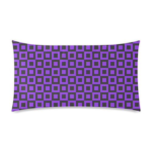 Purple and black squares Rectangle Pillow Case 20"x36"(Twin Sides)