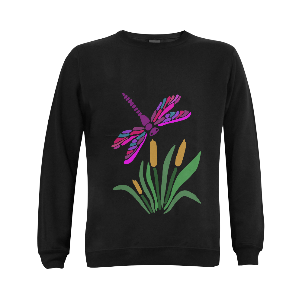 Colorful Dragonfly Abstract Art Gildan Crewneck Sweatshirt(NEW) (Model H01)